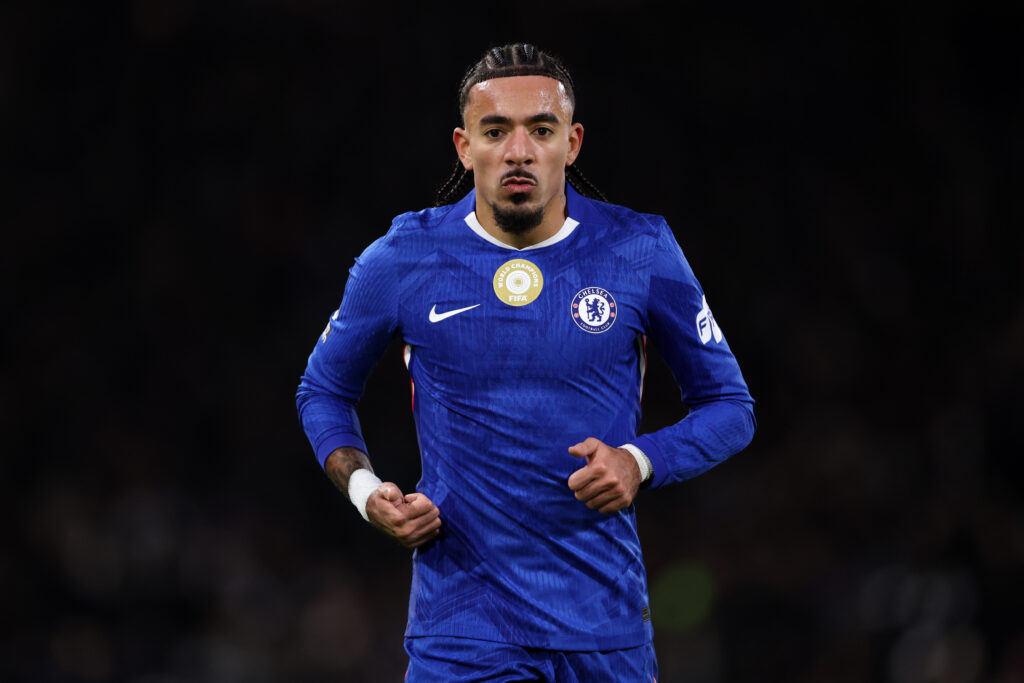 Malo Gusto of Chelsea during the Premier League match between Fulham and Chelsea