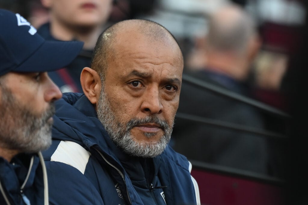 West Ham United manager Nuno Espirito Santo sitting down
