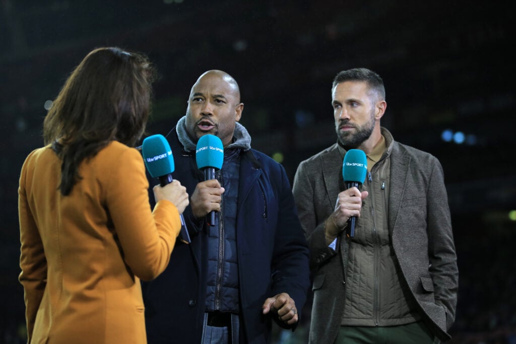 John Barnes and Matthew Upson working as television pundits