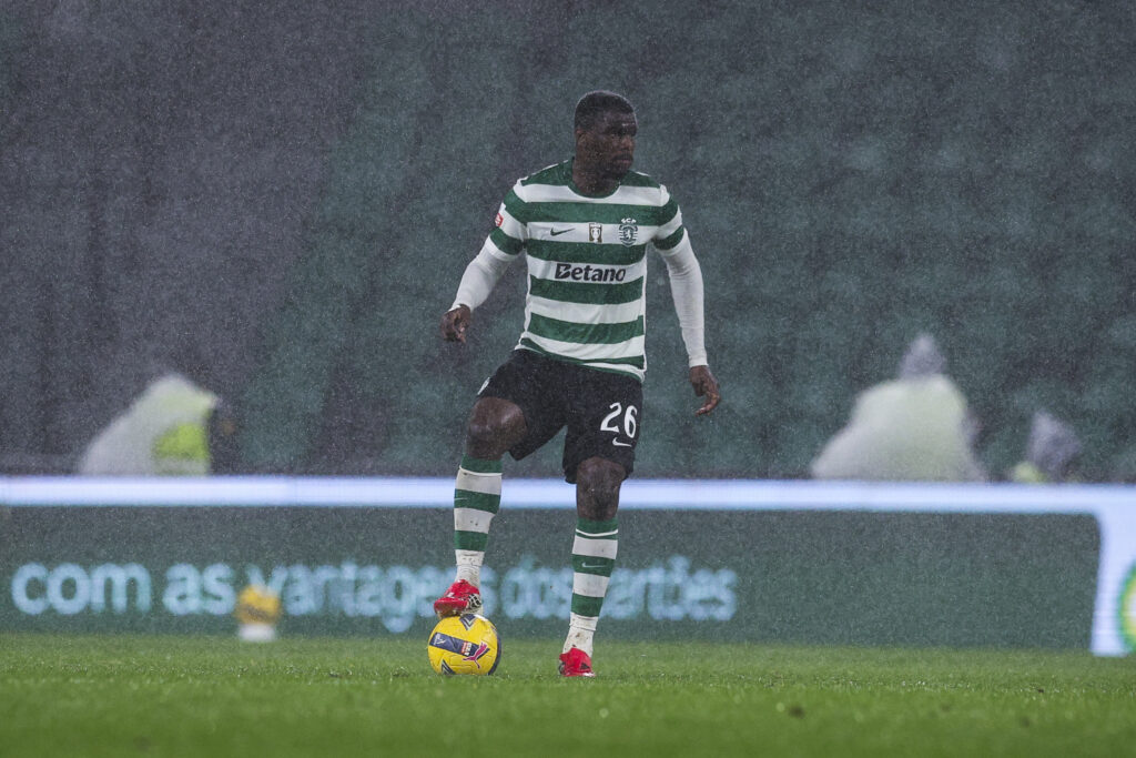Sporting defender Ousmane Diomande on the ball
