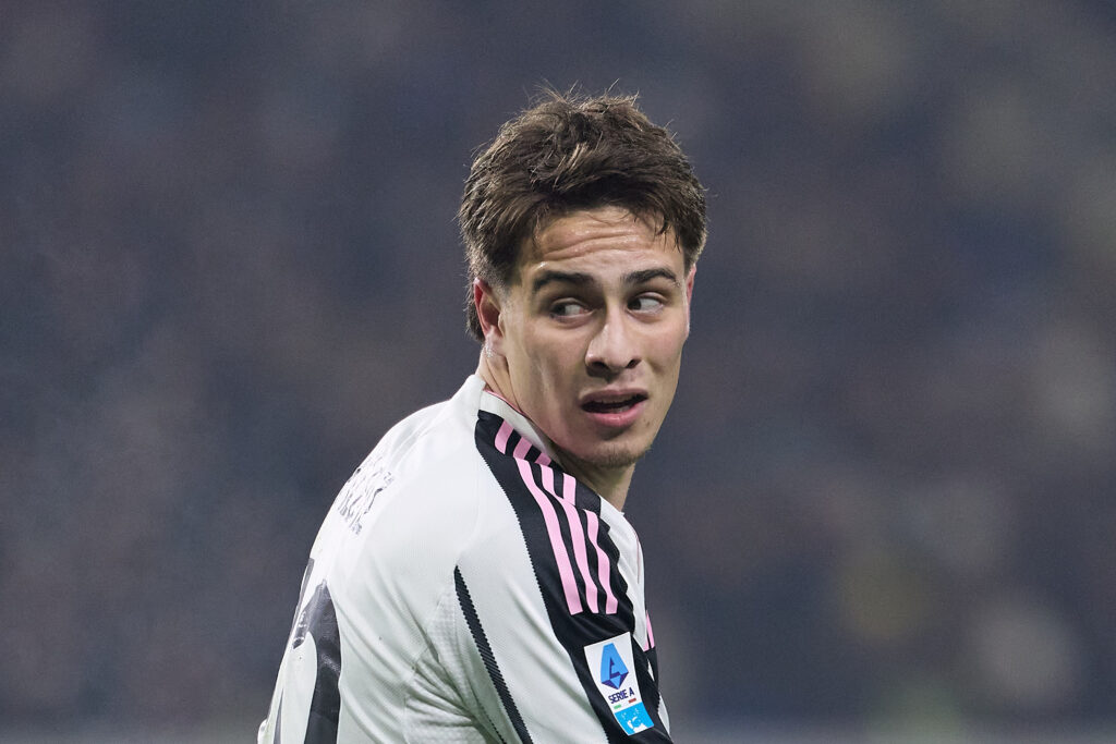 Kenan Yildiz of Juventus looks on