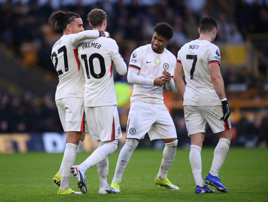 Cole Palmer of Chelsea celebrates scoring