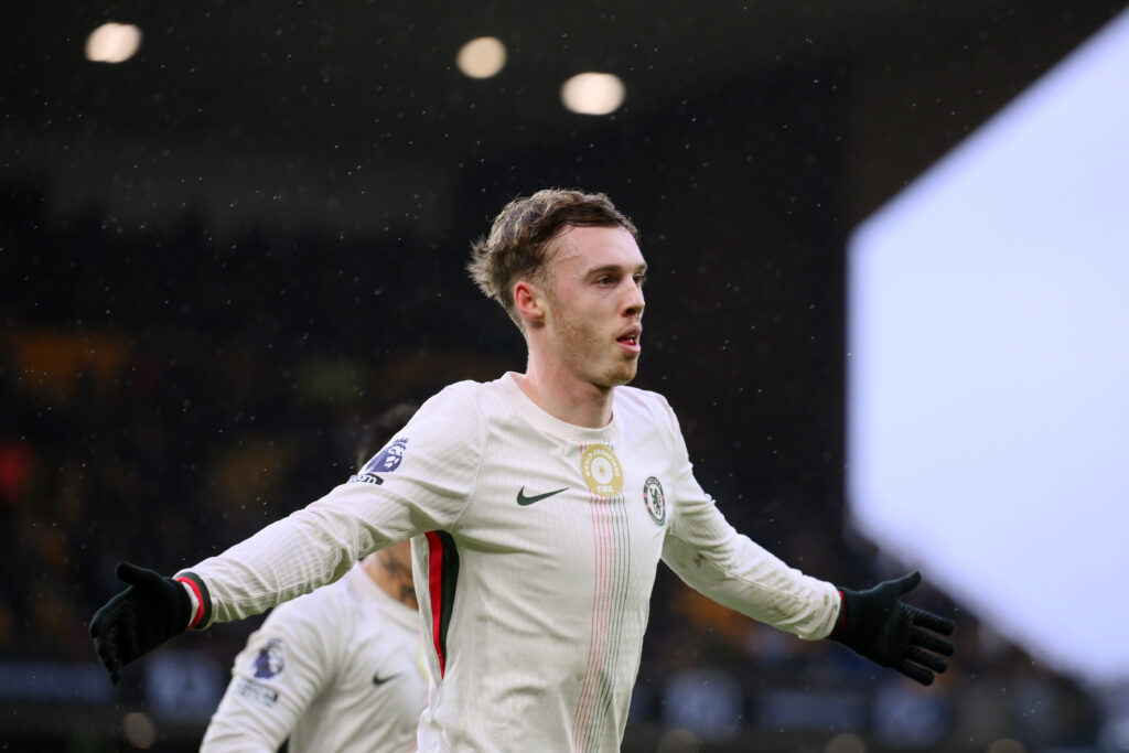 Cole Palmer of Chelsea celebrates scoring
