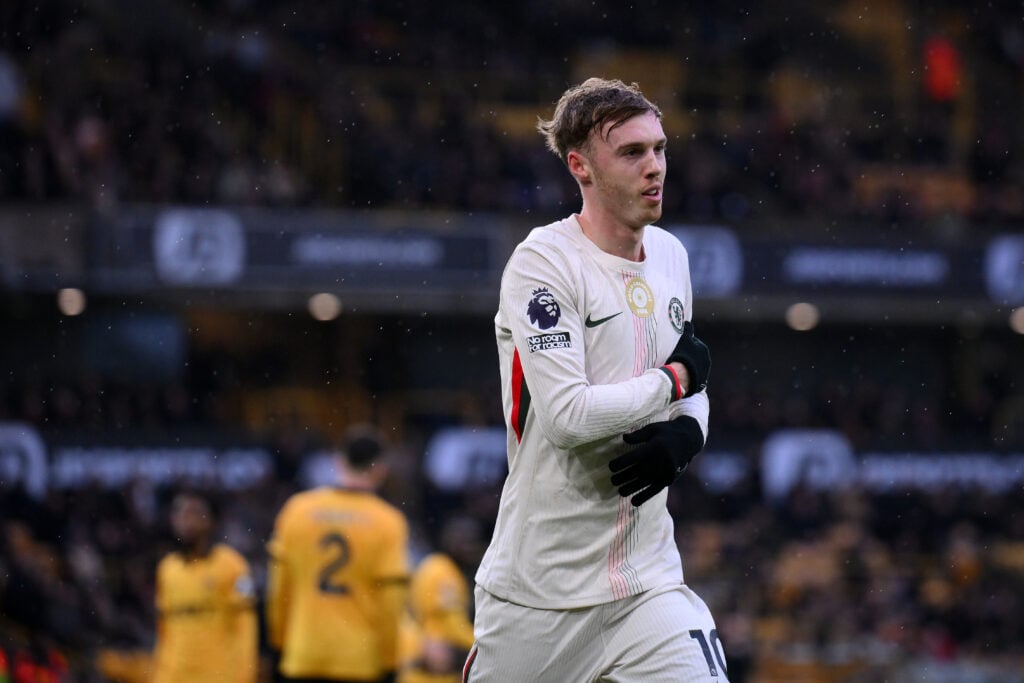 Cole Palmer of Chelsea celebrates scoring