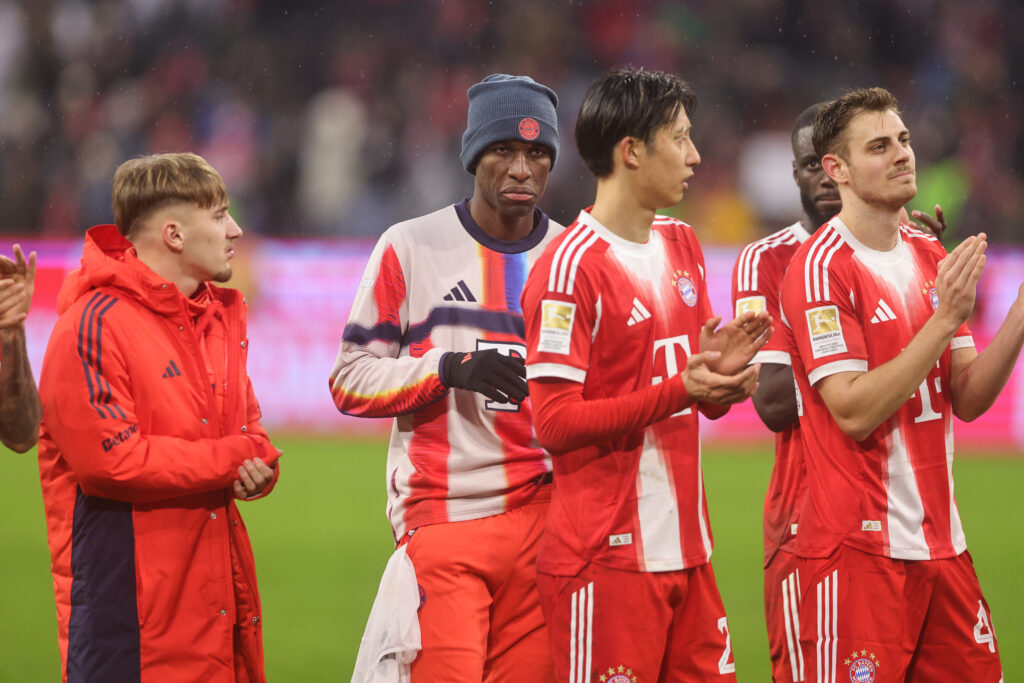 Nicolas Jackson of FC Bayern München looks dejected