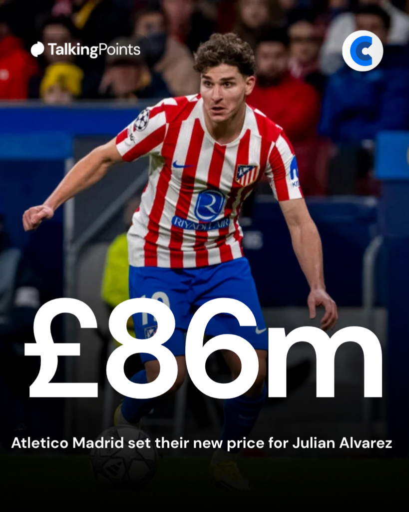 Atletico Madrid set Julian Alvarez price tag