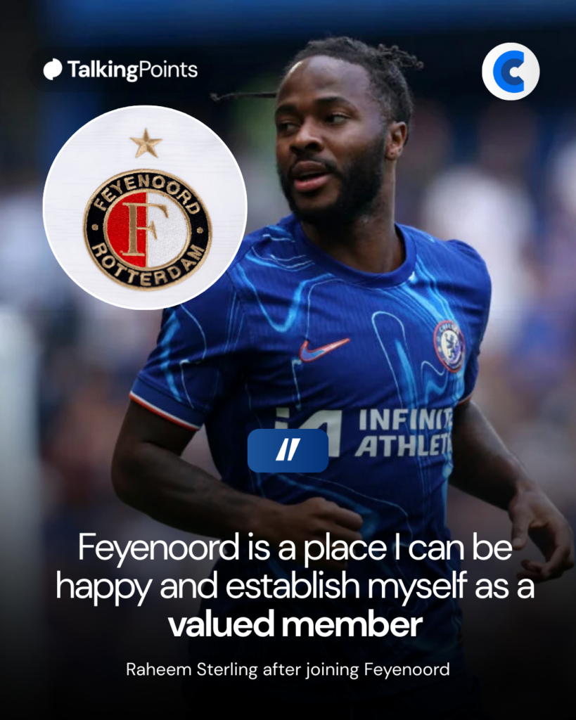 Raheem Sterling interview after leaving Chelsea for Feyenoord