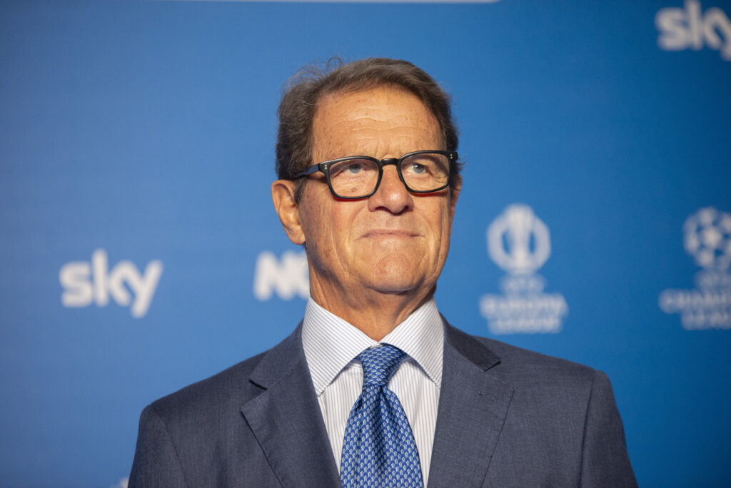 Italian former scoccer player Fabio Capello attends Le Coppe Europee SKY Sport photocall