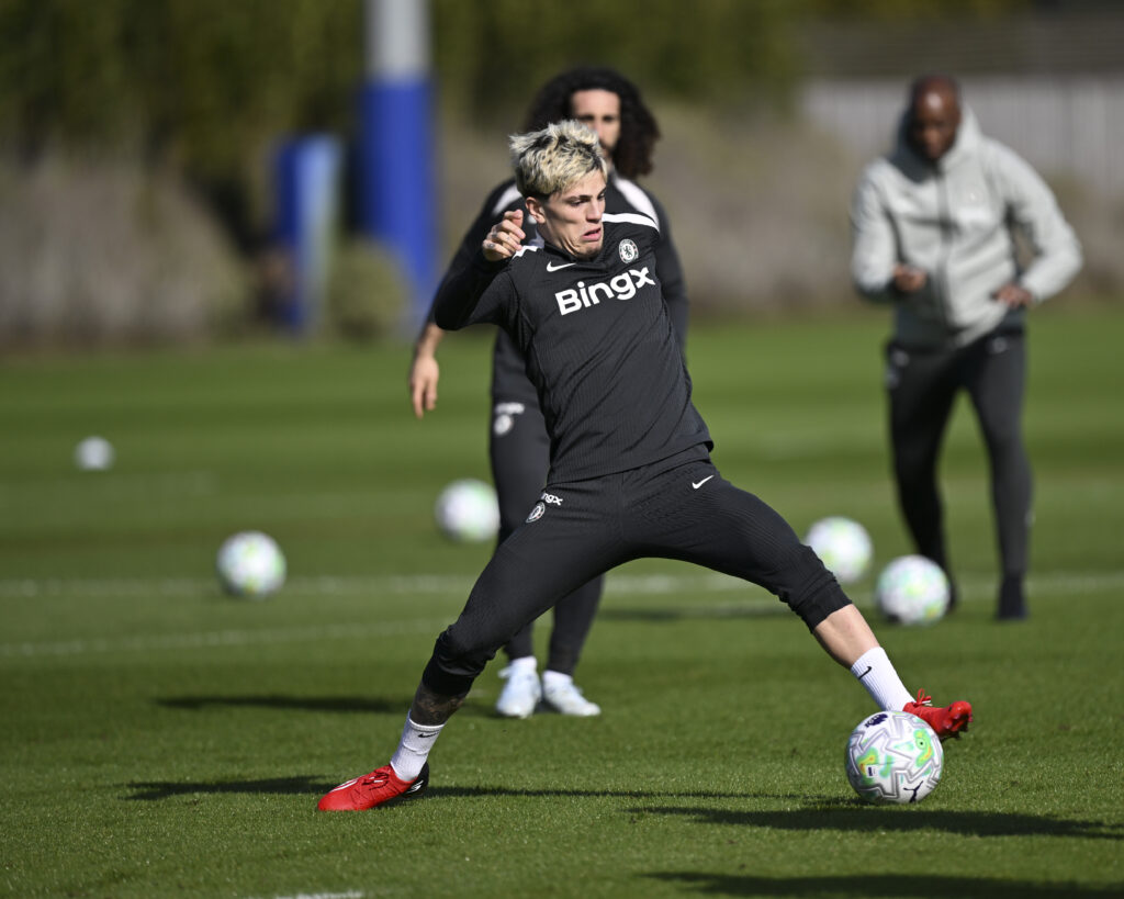 Alejandro Garnacho of Chelsea during a training session
