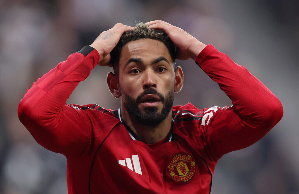 Matheus Cunha of Manchester United reacts