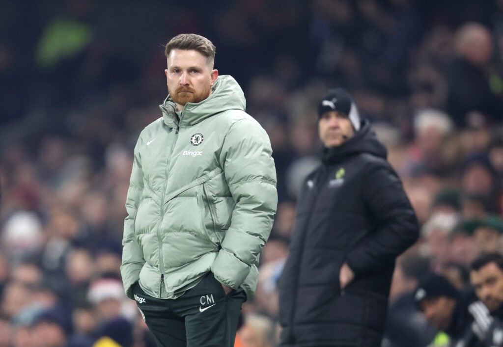 Chelsea Interim Coach Calum McFarlane during the Premier League match between Fulham and Chelsea at Craven Cottage