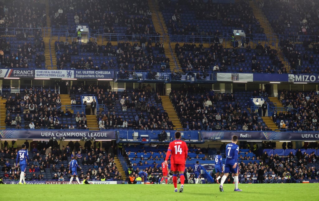 Empty seats at Stamford Bridge
