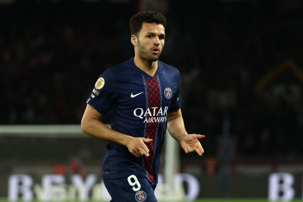 Gonçalo Ramos of Paris Saint-Germain celebrates goal