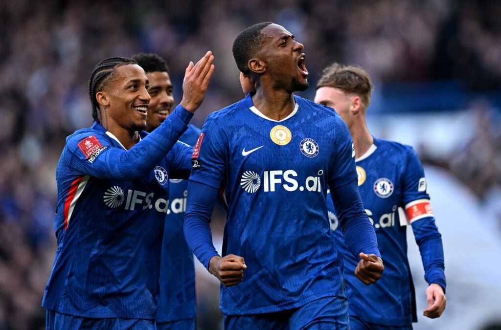 Tosin Adarabioyo of Chelsea celebrates scoring