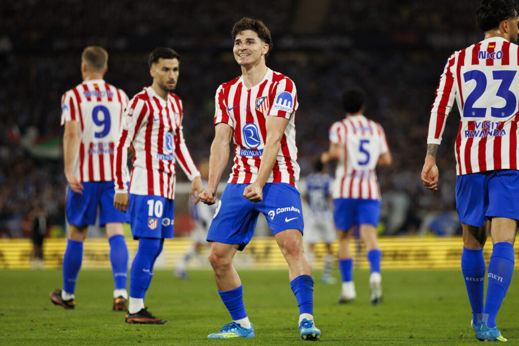 Julian Alvarez of Atletico de Madrid celebrates