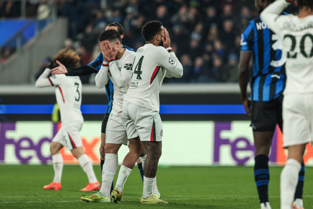 Reece James of Chelsea FC expresses disappointment