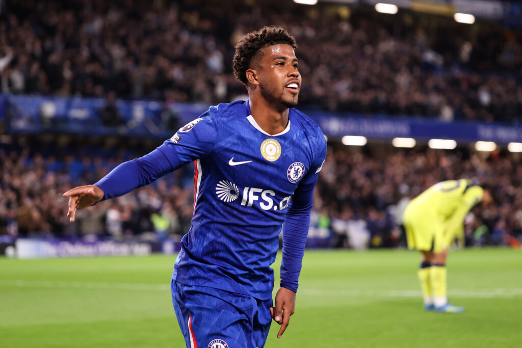Andrey Santos of Chelsea celebrates