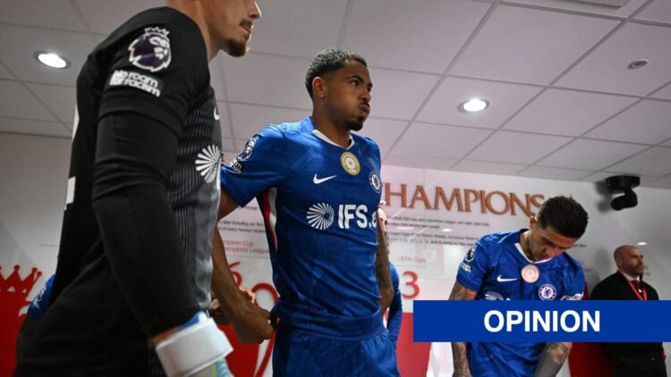 Chelsea defender Levi Colwill in Anfield tunnel