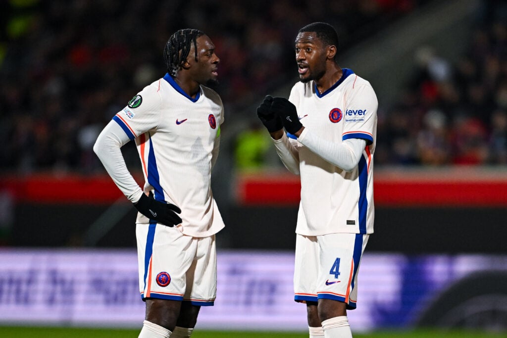 Axel Disasi of Chelsea FC (L) and Tosin Adarabioyo
