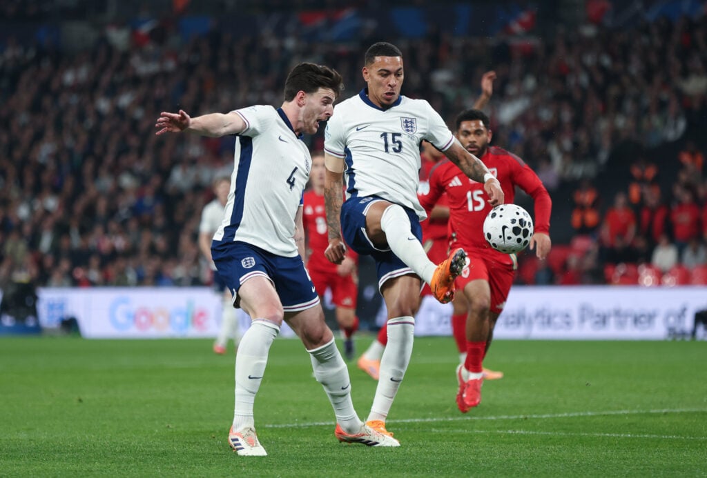 England's Morgan Rogers and Declan Rice