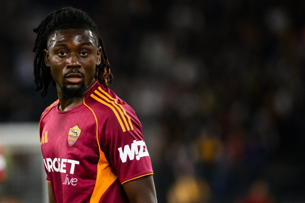 Manu Kone of AS Roma looks on during the Serie A 2025/2026