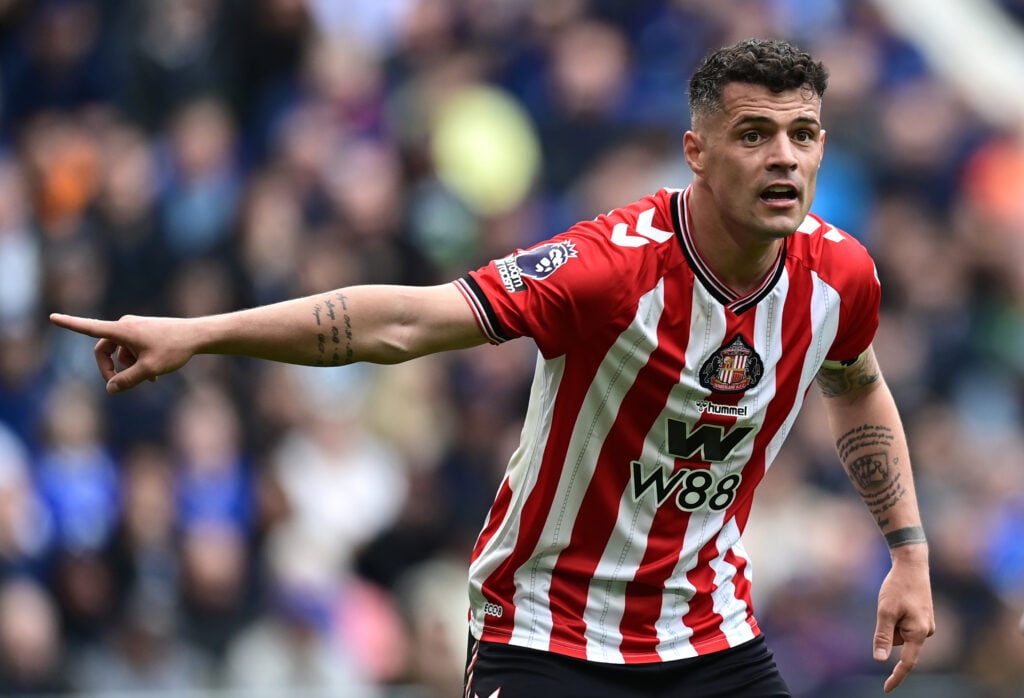 Sunderland's Granit Xhaka looks on