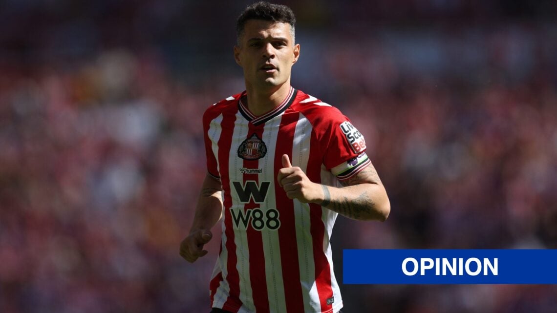 Granit Xhaka of Sunderland looks on