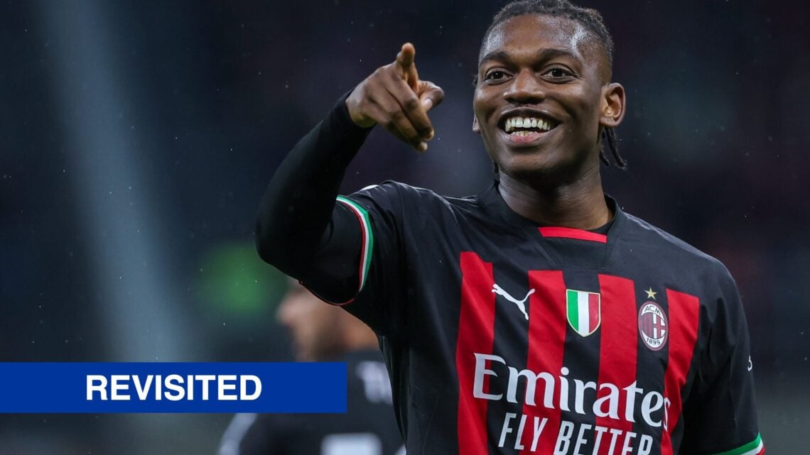 Rafael Leao of AC Milan celebrates a goal