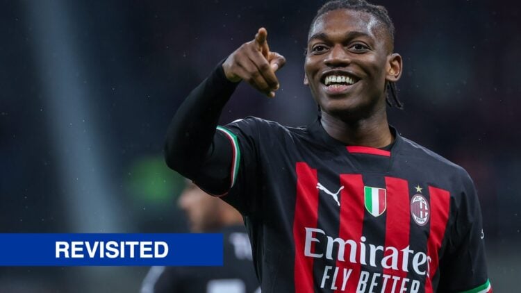 Rafael Leao of AC Milan celebrates a goal