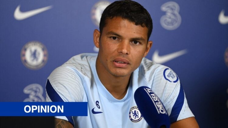Thiago Silva of Chelsea during a press conference