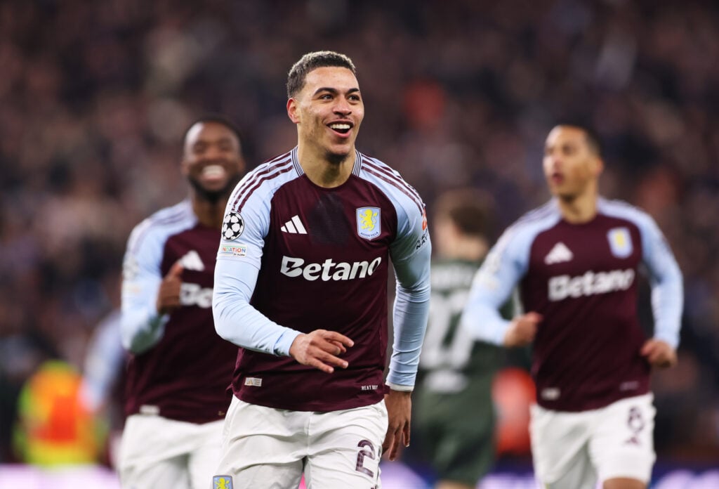 Morgan Rogers of Aston Villa celebrates