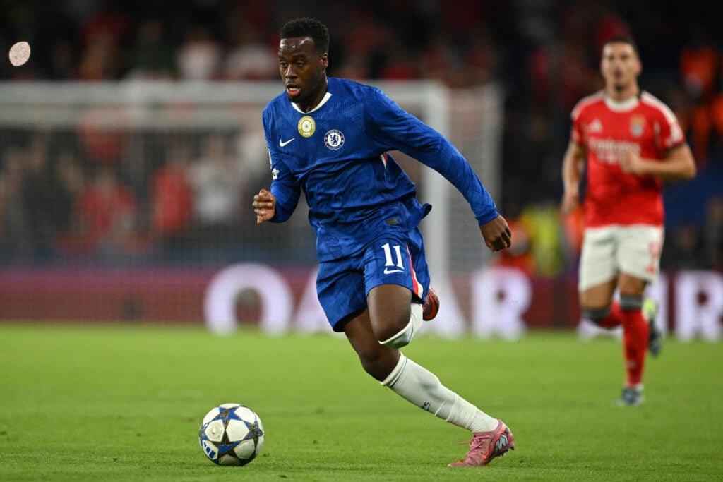 Jamie Gittens of Chelsea in action