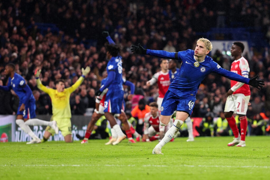 Alejandro Garnacho of Chelsea celebrates scoring