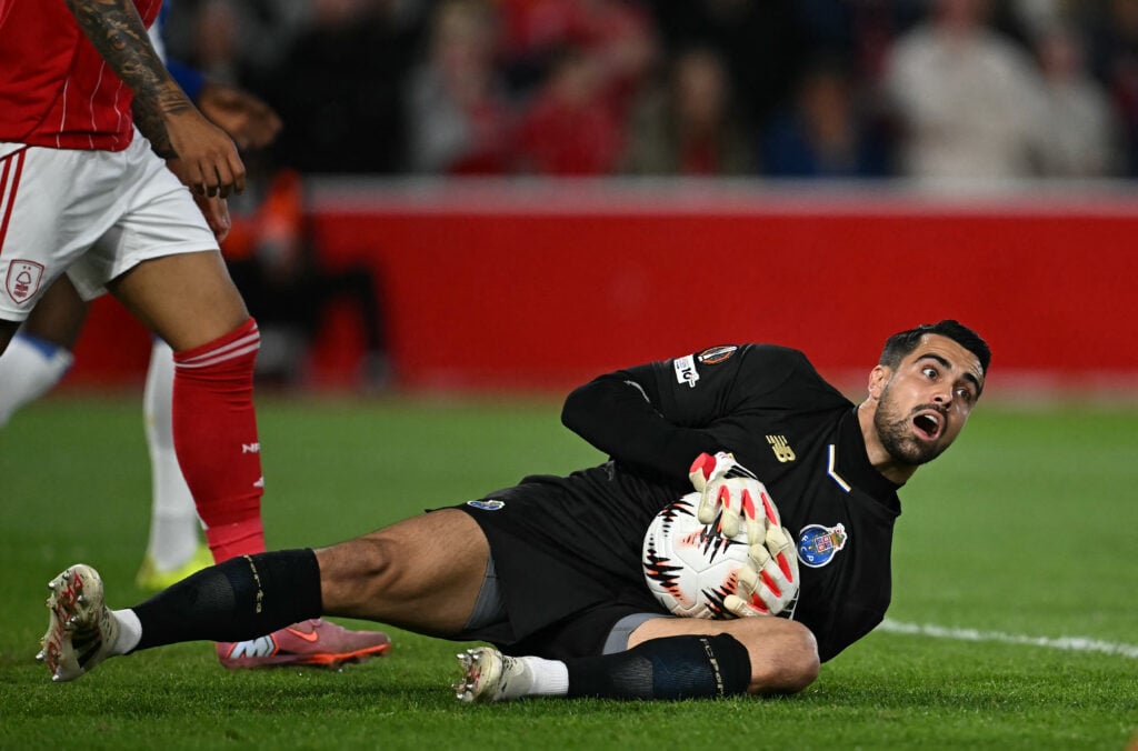 Porto's Diogo Costa saves a shot