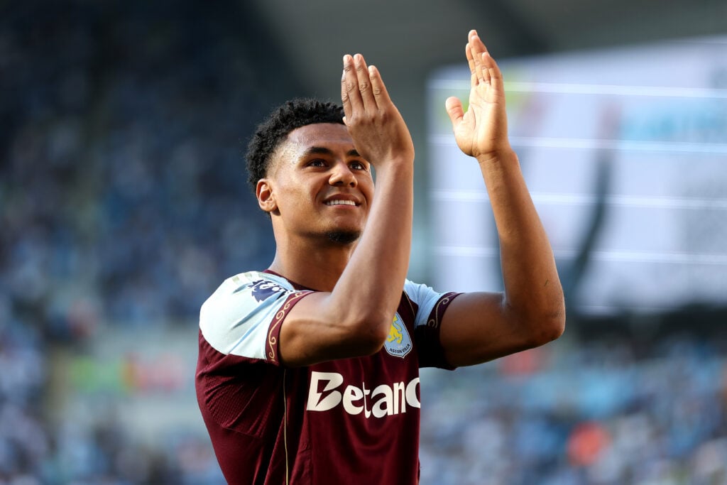 Ollie Watkins of Aston Villa applauds the fans